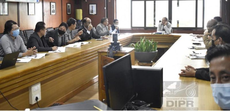 Caption: Departmental review meeting of the department of IT&C and Department of Power underway at Chief Secretary's Conference Hall on  April 22. (DIPR Photo)